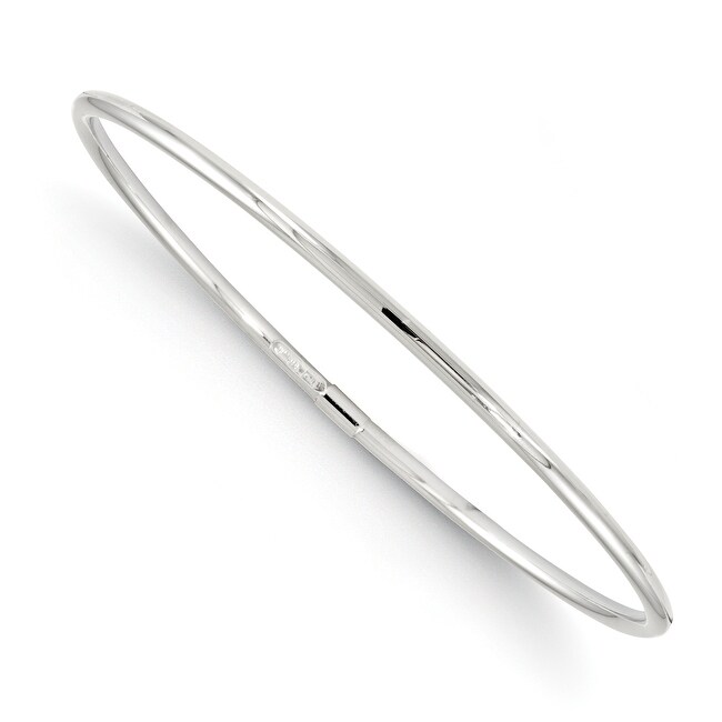 Italian 10k White Gold Slip-On Bangle - 7 inches